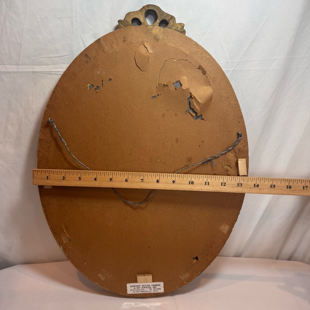 Elegant Vintage Gold Oval Wall Mirror, French Louis XV Style 18x13 - Picture 5 of 5